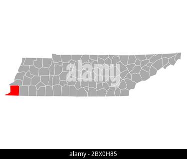 Carte de Shelby dans le Tennessee Banque D'Images