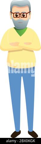 Icône grand-père sérieuse. Dessin animé de l'icône vecteur grand-père sérieux pour la conception de sites Web isolé sur fond blanc Illustration de Vecteur