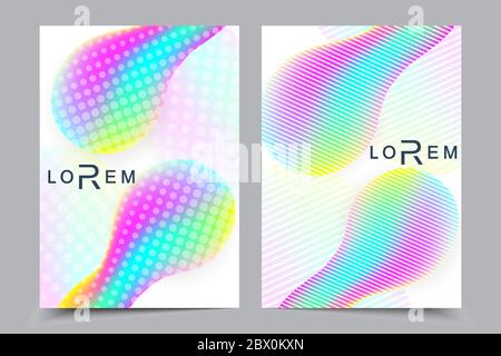 Formes 3d fluides abstraites vecteur couleurs liquides tendance. Modèles vectoriels pour la couverture de prospectus de brochure de magazine de brochure Illustration de Vecteur