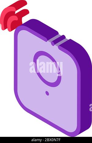 Illustration vectorielle de l'icône isométrique du capteur de signal d'alarme Illustration de Vecteur