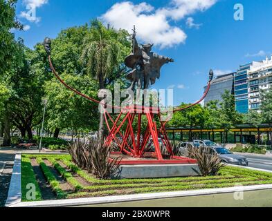 Buenos Aires, Argentine - 20 janvier 2019, paix de l'art sur avenidos 9 de julio Banque D'Images