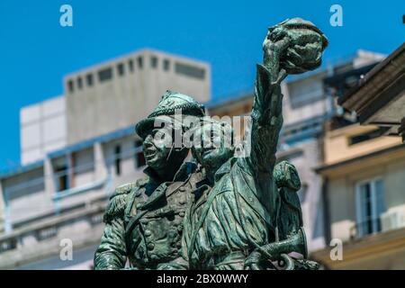 Buenos Aires, Argentine - 20 janvier 2019, détail du monument du Libérateur Don Jose de San Martin Banque D'Images