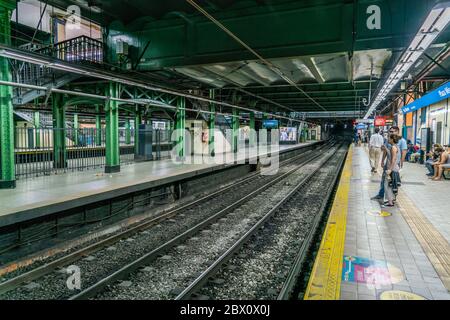 Buenos Aires, Argentine - 20 janvier 2019, intérieur de la station de métro Plaza Miserere Banque D'Images