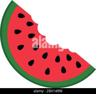 Icône de pastèque vecteur plat isolé sur blanc Illustration de Vecteur