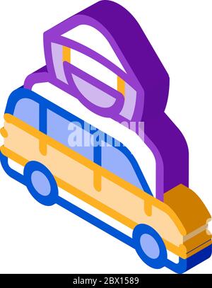 Logo du conducteur de voiture illustration vectorielle isométrique à icône Illustration de Vecteur