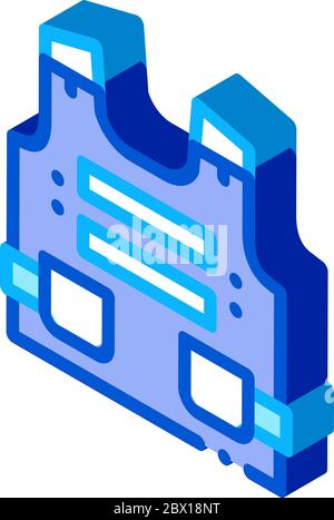 Illustration vectorielle isométrique d'icône d'armure de sécurité corps de police Illustration de Vecteur