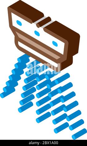 Illustration vectorielle de l'icône isométrique du détecteur de fumée Illustration de Vecteur