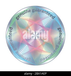 Autocollant de rautruw métallique d'hologramme authentique garanti. Elément vectoriel pour la garantie de qualité du produit Illustration de Vecteur