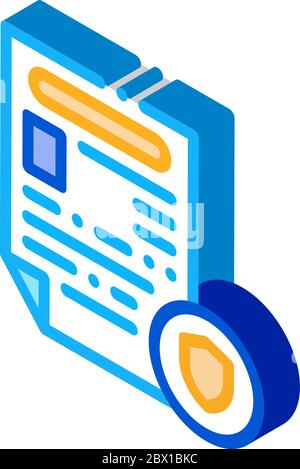 Illustration vectorielle d'icône isométrique de la feuille de travail de police Illustration de Vecteur