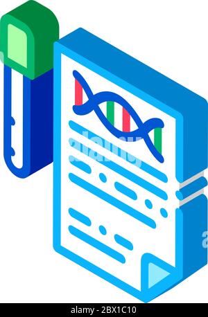 Illustration vectorielle de l'icône isométrique de la liste de tests de résultats Illustration de Vecteur