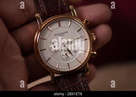 Patek Philippe Homme montre poignet Banque D'Images