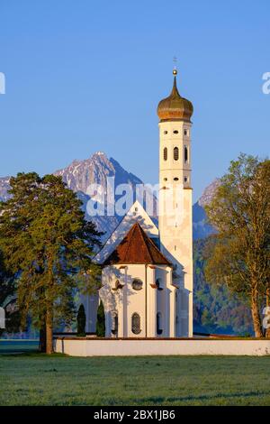 Eglise Saint-Coloman, près de Schwangau, Allgaeu est, Allgaeu, Souabe, Bavière, Allemagne Banque D'Images