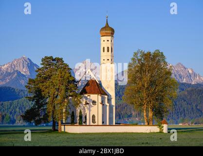 Eglise Saint-Coloman, près de Schwangau, Allgaeu est, Allgaeu, Souabe, Bavière, Allemagne Banque D'Images