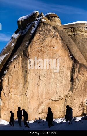 Un thème d'hiver du parc national de Cappadoce en Turquie. Banque D'Images