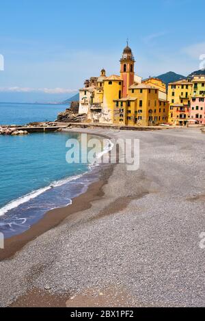 panorama du village Ligurien Camogli Ligurie Italie Banque D'Images