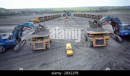 1995, site minier d'Opencast à Kirk, East Midlands, centre de l'Angleterre, Royaume-Uni Banque D'Images