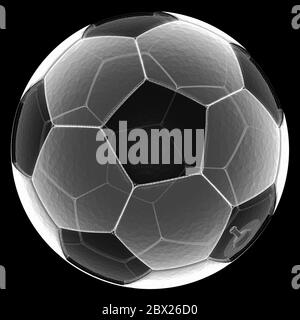 Football X ray, ball X-ray sur fond noir. Banque D'Images