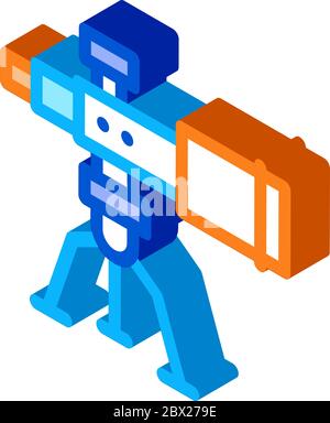 Illustration vectorielle d'icône isométrique de l'équipement de télescope Illustration de Vecteur