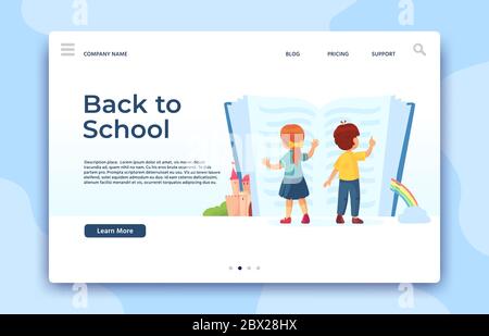 Retour à la page d'accueil de l'école. Page Web éducation et étude Illustration de Vecteur