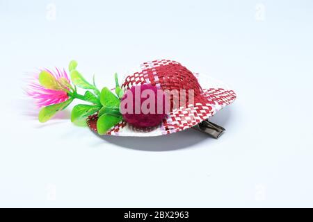 pinces à cheveux à capuchon coloré isolées sur fond blanc avec chemin de coupure Banque D'Images