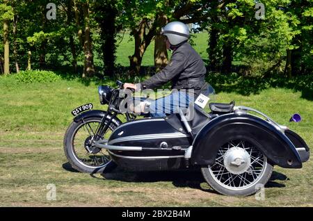 vintage norton moto et sport side-car Banque D'Images