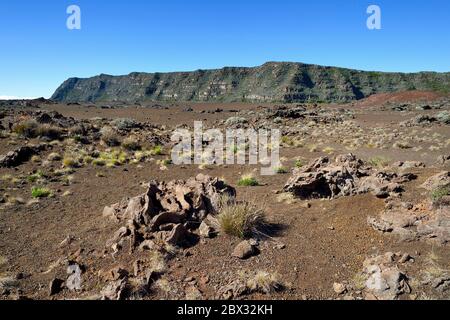 France, Ile de la Réunion (département français d'outre-mer), Parc national de la Réunion classé au patrimoine mondial par l'UNESCO, volcan Piton de la Fournaise, la Plaine des Sables Banque D'Images