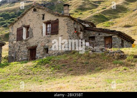 France, Savoie (73), haute-Maurienne, Parc National de la Vanoise, Bonneval-sur-Arc, habitat traditionnel Banque D'Images