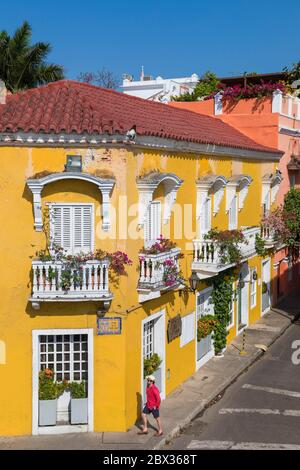 Colombie, Département Bolivar, Cartagena de Indias, centre historique classé au patrimoine mondial par l'UNESCO, quartier Centro Banque D'Images