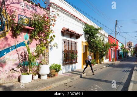 Colombie, Département Bolivar, Cartagena de Indias, centre historique classé au patrimoine mondial par l'UNESCO, district de Getsemani Banque D'Images