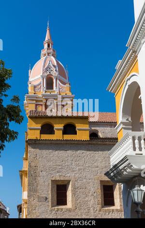 Colombie, Département Bolivar, Cartagena de Indias, centre historique classé au patrimoine mondial de l'UNESCO, quartier Centro, Cathédrale Basilique Santa Catalina de Alejandria Banque D'Images