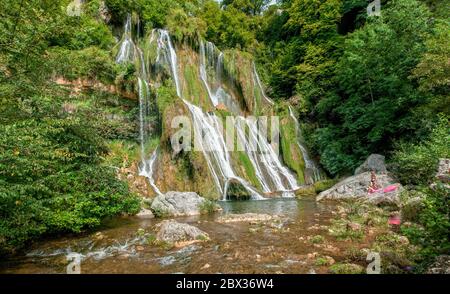 France, Ain (01), Brégnier-cordon, cascade de Glandieu Banque D'Images