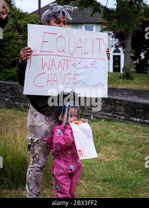 Black Lives Matter Protest à Rochester, Kent, le 4 juin 2020 Banque D'Images