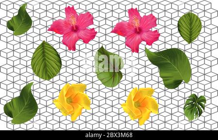 design textile numérique avec art et fleurs Illustration de Vecteur