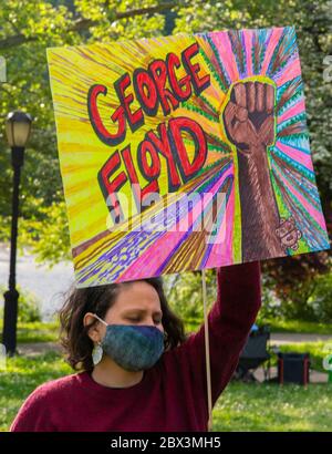 George Floyd Vigil Inwood Park, Manhattan Borough de New York Banque D'Images
