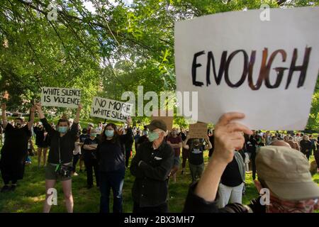 George Floyd Vigil Inwood Park, Manhattan Borough of New York, dimanche 31 mai 2020. Banque D'Images