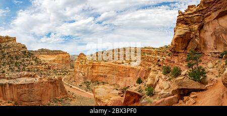 Magnifique paysage le long de la Cassidy Arch Trail du parc national de Capitol Reef, dans l'Utah Banque D'Images