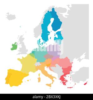 Carte Vectorielle Vierge Coloree De L Ue De L Union Europeenne Etats Membres Apres Le Brexit En Image Vectorielle Stock Alamy