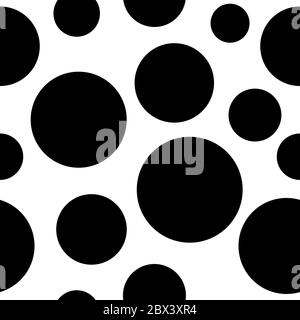 Motif abstrait sans couture de cercles et de points sur blanc. Papier peint décoratif, idéal pour l'impression. Illustration vectorielle. Décoration noire et blanche Illustration de Vecteur