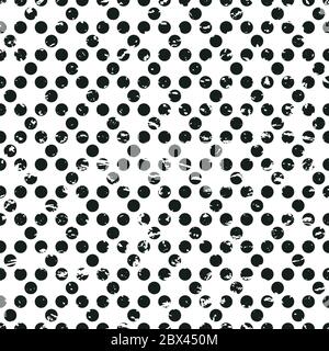 Motif abstrait sans couture de cercles et de points sur blanc. Papier peint décoratif, idéal pour l'impression. Illustration vectorielle. Décoration noire et blanche Illustration de Vecteur