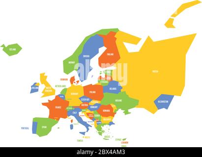 Carte politique infographique très simplifiée de l'Europe. Illustration de vecteur géométrique simple. Illustration de Vecteur