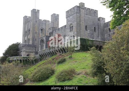 Château de Penrhyn et jardin à Llandygai, au nord du pays de Galles. Royaume-Uni Banque D'Images