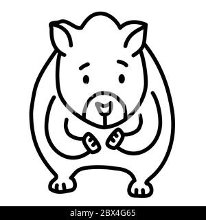 Joli hamster. Illustration vectorielle. Contour noir et blanc Illustration de Vecteur