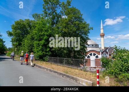 Mosquée Fatih à Essen Katernberg, le seul bâtiment architectural de la mosquée à Essen, vélo et sentier de randonnée, Allemagne Banque D'Images