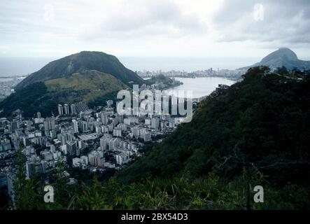 BRA, Brésil : vue sur la baie de Rio de Janeiro , août 1989 Banque D'Images