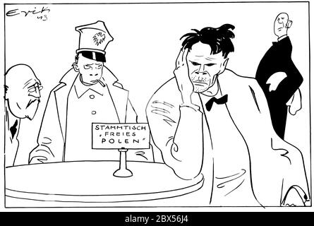 Dessins contemporains allemands de l'illustrateur Erik sur le massacre soviétique à Katyn. Banque D'Images