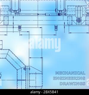 Systèmes de conception assistée par ordinateur. Bleu, schéma, plan. Industrie. Identité de l'entreprise Illustration de Vecteur