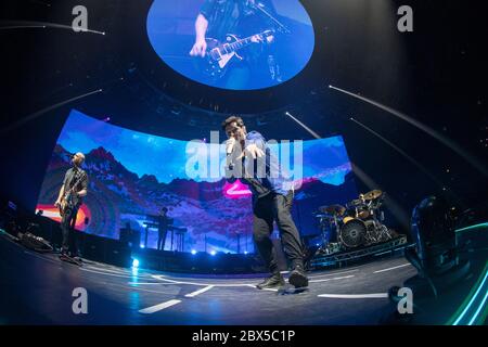 Belfast, Irlande du Nord, 3 mars 2020 : Irish Rock Band The script se produit devant une foule bourrée lors de leur excursion « décors et lunes » au SSE Arena de Belfast crédit : AK Media/Alay Live News Banque D'Images