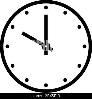 Face de l'horloge. Cadran d'heure vierge avec la main des heures et des minutes. Les points indiquent les heures. Illustration simple à vecteur plat. Illustration de Vecteur