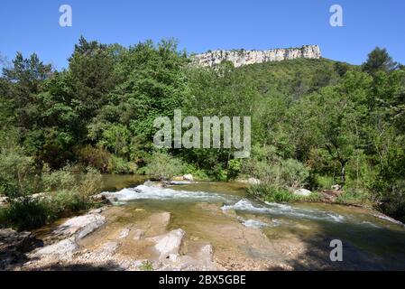 Rapides sur la rivière Caramony dans la Réserve naturelle de la gorge de Caramony Tourves Var Provence France Banque D'Images