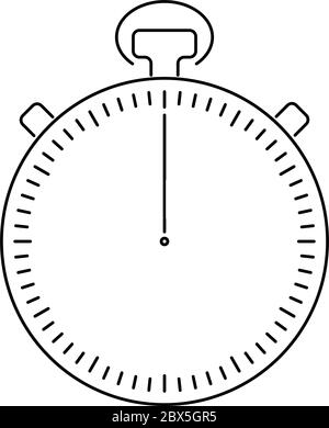 Chronomètre sport analogique. Illustration fine de ligne noire. Illustration de Vecteur